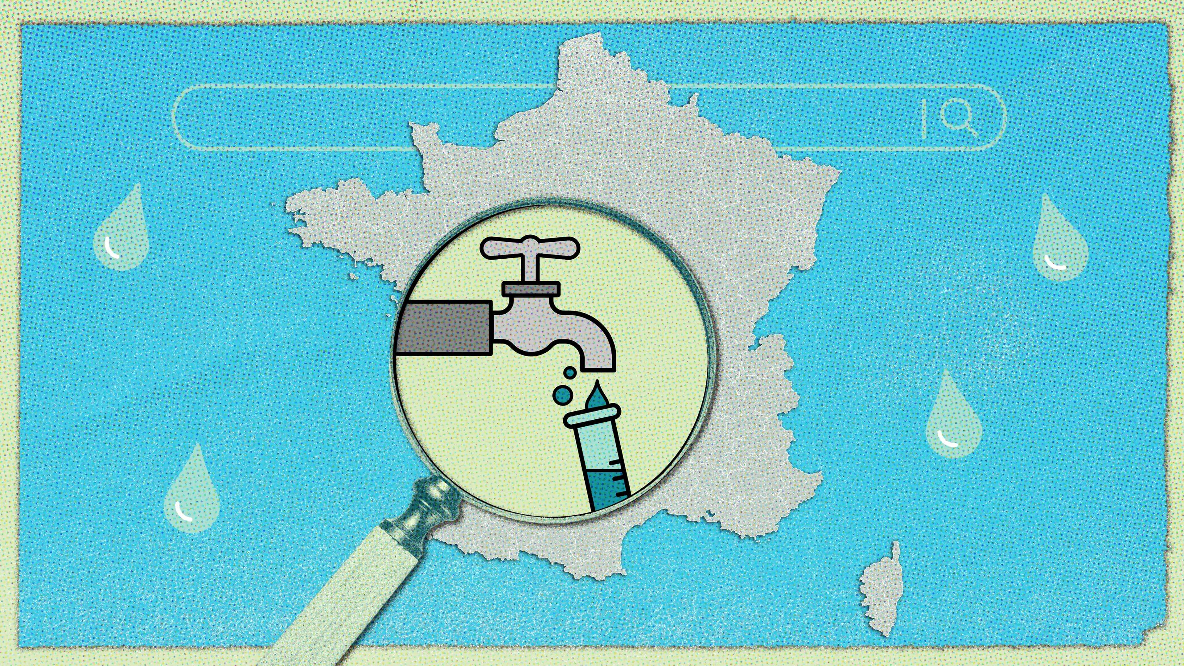 Une cartographie publiée aujourd'hui par Générations futures et Data for Good détaille les résultats danalyses de leau courante. (Héloïse Krob / Franceinfo)
